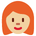 👩🏼‍🦰 woman: medium-light skin tone, red hair display on Twitter